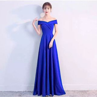 ParrotFashion 晚禮服女新款宴會黑色派對禮服性感一字肩長款連衣裙端