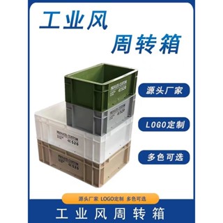 臺灣出貨♡【1293人收藏】工業風週轉箱整理收納盒家居收納簡約堆疊式戶外超厚車用定製耐用 優品