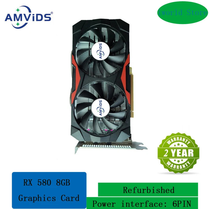 RX 580 8GB 顯卡 2048SP GDDR5 256 位 Radeon 電腦遊戲顯卡 AMD RX 580 8G