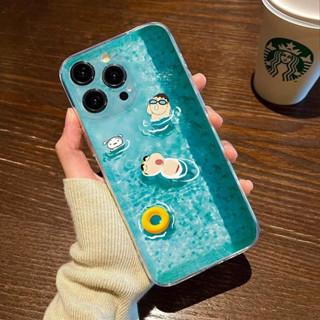 泳池玩耍小新手機保護殼適用於 iPhone 11 12ProMax 14Pro 16ProMax XS 13Pro 8p