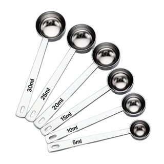 oukeai 304不鏽鋼量勺5ml~30ml廚房烘焙調料勺咖啡豆奶粉量匙