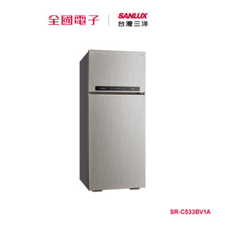 臺灣三洋533L雙門鏡面鋼板變頻冰箱銀 SR-C533BV1A 【全國電子】