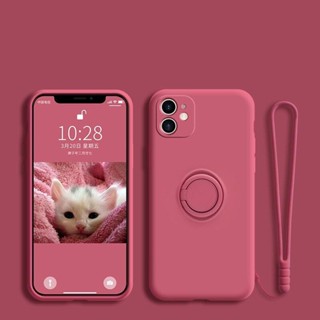TPU IPhone X XR XS Max 磁性支架液體矽膠帶掛繩手機殼指環支架豪華軟殼保護套