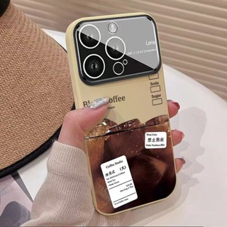 咖啡標籤新款大視窗適用蘋果14promax手機殼iPhone13pro12/11軟7p