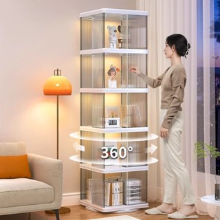 【哆哆購】旋轉書架 旋轉收納櫃 落地置物架家用兒童繪本架可移動帶輪省空間學生簡易書櫃