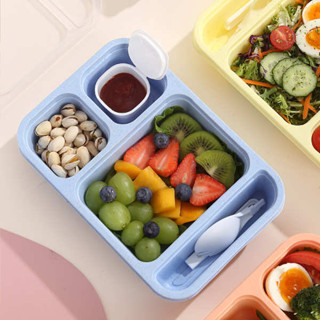 便當盒 tempat nasi 便攜微波飯盒 學生分格飯盒便攜帶餐具上班族沙拉便當盒套裝可微波爐旅行野餐盒