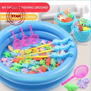 兒童磁性釣魚玩具充氣泳池玩具兒童游泳圓形/方形 S9f4