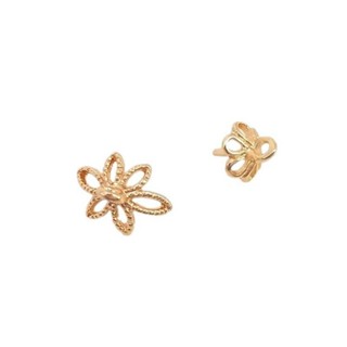 宏雲Hongyun-Ala新品-14K包金保色花形半孔珠託水晶珍珠吊墜珠帽花托手工diy首飾品配件