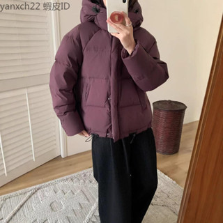 韓國東大門爆款 代購冬新款韓連帽羽絨服女一手長寬鬆加厚小個子麵包服保暖白鴨絨外套