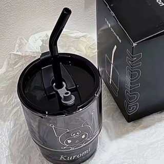 熱銷三麗鷗庫洛米杯子ins高顏值韓風學生宿舍可愛玻璃吸管杯情侶水杯 kk精選