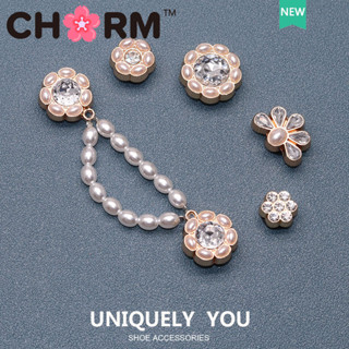 jibbitz cross metal charm 鞋釦 鞋配飾 金屬珍珠花朵 鞋花 DIY時尚鞋附件