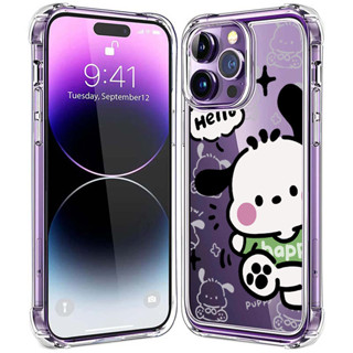 可愛的 Pochacco 卡通彩繪外殼-豪華軟矽膠防震殼適用於 OPPO Reno 12F 12 8T 8Z 8 6Z