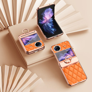適用於 VIVO X Flip 手機殼 X Flip 小香風貼鑽鉸鏈指環支架殼 X Flip 防摔手機殼 摺疊屏