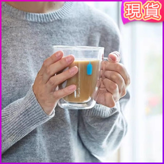 今日限時 秒殺價#小藍瓶子 現貨日本bluebottle小藍瓶子愛心真空耐熱雙層玻璃杯馬剋杯咖啡杯