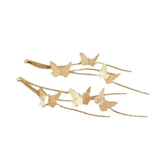 宏雲Hongyun-Ala新品-銅包14K淺金鍍18K真金保色超仙蝴蝶流蘇掛鏈diy耳環吊墜耳飾配件