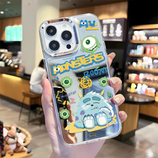 睡覺小怪獸11pro防摔iPhone16promax手機殼15pro鏡面12pro保護殼14plus硬殼X大孔13pro