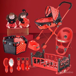 全場免運💯兒童玩具推車帶髮聲娃娃手推車玩具女童小女孩過家家生日禮物 HEXD