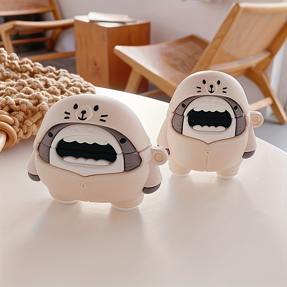 適用於 AirPods Pro 1/2/3 的 Shark-Themed 矽膠保護套 - 無線耳塞套