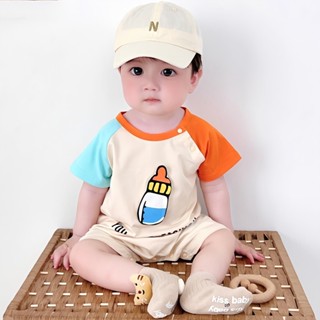嬰幼兒連身衣Infant jumpsuit【回頭客1511人】純棉男女寶寶連身衣短袖薄款新生嬰兒衣服爬爬睡衣童裝外出穿y
