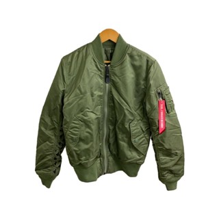 ALPHA INDUSTRIES 防風外套 綠色 尼龍 日本直送 二手