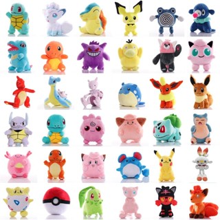 卡哇伊皮卡丘毛絨玩具口袋妖怪系列 Charmander Squirtle Bulbasaur Eevee 裝飾毛絨公仔