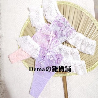 Dema雜貨鋪 現貨日系蘿莉塔少女蕾絲刺繡內褲舒適貼身偽娘CD變裝短褲丁字褲女款甜美可愛蝴蝶結純欲情趣性感火辣免脫T褲女