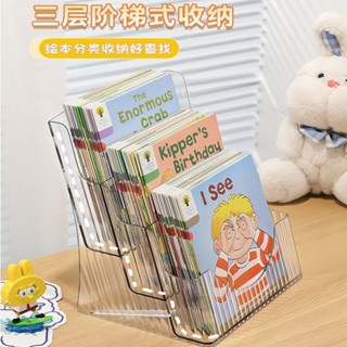 臺灣免運🎉收納 桌面收納 兒童繪本收納盒書本書籍整理神器透明牛津樹書架書桌桌面置物架櫃