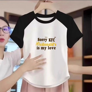愛依依 字母印花T恤 小衫 不規則上衣 短袖T恤S-2XL夏季正肩美式修身小眾別緻上衣-4442.