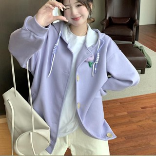 衣時尚 大衣 上衣 外套 學院風 連帽外套 S-2XL 新款系設計感連帽長袖衛衣設計感加厚寬鬆外套4F120-4601.