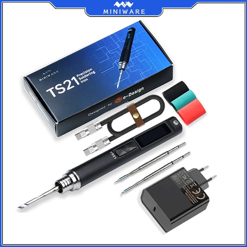 MINIWARE TS21 電烙鐵 100W 可調數顯自動休眠 BGA 精密烙鐵維修工具