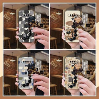 青春個性小米黑鯊4/4S/4 Pro/4S Pro手機殼創意卡通軟殼情侶小熊手鏈黑珍珠掛飾奢華散熱簡約液態矽膠防塵新款