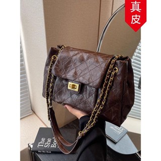 wrap 【高階五金】真皮小香風大容量托特包包女2024季高級感鏈條單肩斜揹包 新款 現貨 25.5.9