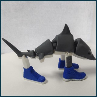 3D 列印鯊魚 3D 列印動物 Fidget 玩具逼真的鯊魚惡作劇適用於桌床桌書架儀表板 decfeyemy