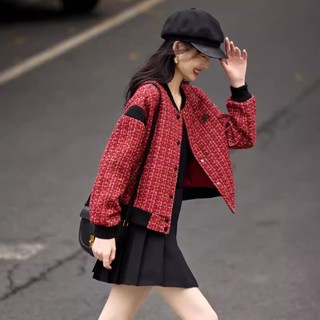 時尚氣質外套2024年秋季新款女小香風撞色棒球服寬鬆減齡上衣