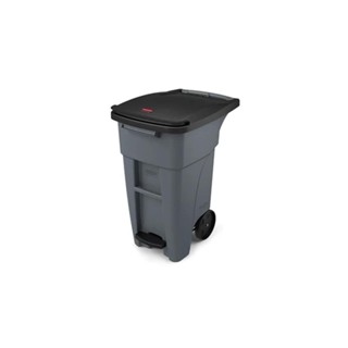 Rubbermaid 樂柏美 BRUTE腳踏式可推垃圾桶120L(灰色) 1971944