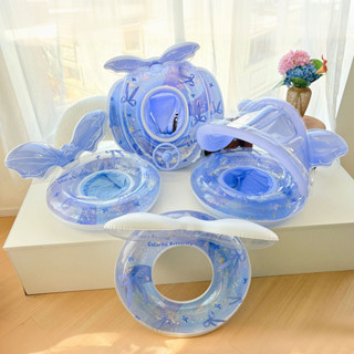亮片美人魚充氣游泳座椅兒童充氣游泳圈游泳圈泳池漂浮沙灘派對玩具