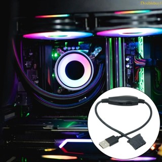 DOU USB 轉 4Pin 電源適配器電纜,帶開關 USB PWM 5V 轉 12V USB 套管風扇