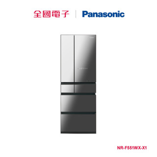 Panasonic日本製550公升鏡面玻璃變頻電冰箱-鑽石黑 NR-F551WX-X1 【全國電子】