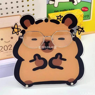 臺灣出貨👓 創意簡約眼鏡架 可愛卡通亞克力桌面擺件裝飾立牌眼墨鏡展示收納架 亞克力眼鏡收納立牌 髮夾收納 夾子收納
