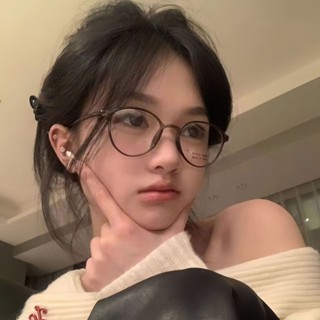 Tr90超輕眼鏡框女網紅眼鏡框男文藝平光眼鏡復古防藍光玻璃/西梅