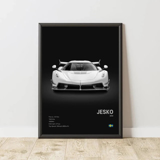 名車 JESKO 帆布牆藝術印刷海報 AGERA RS 裝飾壁畫現代家居裝飾生日無框
