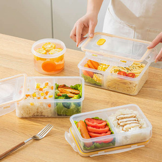 便攜微波飯盒 tempat nasi 便當盒 雙格飯盒可微波爐加熱食品級便攜式學生上班族帶蓋餐盒分隔便當盒