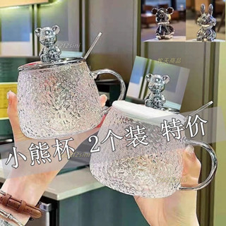 🔥免運勁爆價🔥卡通玻璃盃玻璃網紅爆款把手早餐小熊咖啡牛奶高顔值ins盃子