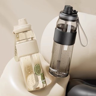 臺灣發貨- 1000ml/750ml 高品質 Tritan 材料水瓶帶吸管便攜時尚耐用戶外旅行運動飲水瓶