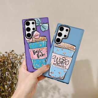 SAMSUNG 【咖啡杯】Caseti 時尚閃粉 Tpu 手機殼 SoftPattern 手機殼適用於三星 s25ult
