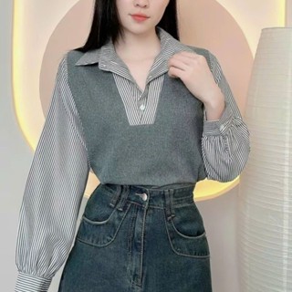 奢華女式大碼襯衫隱藏可愛泡泡袖可愛造型 SM188+SM185