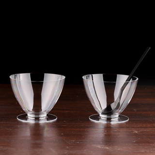 現貨 布丁杯 甜品杯 慕斯 高腳杯 硬塑膠 布丁杯 冰淇淋杯 矮腳 蛋糕杯 高檔 婚禮 水果杯