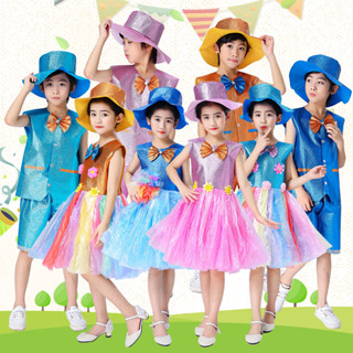 環保服裝兒童時裝秀幼兒園男女童手工材料diy親子裝走秀表表演服515
