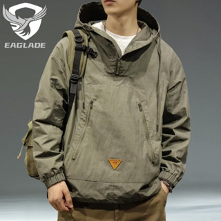 Eaglade 男式摩托車騎行轟炸機騎士夾克風衣 00 綠色 D04
