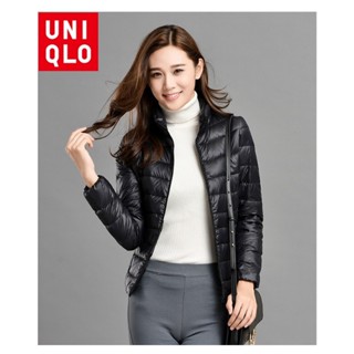 優衣庫時尚純色修身外套女保暖羽絨服修身保暖外套